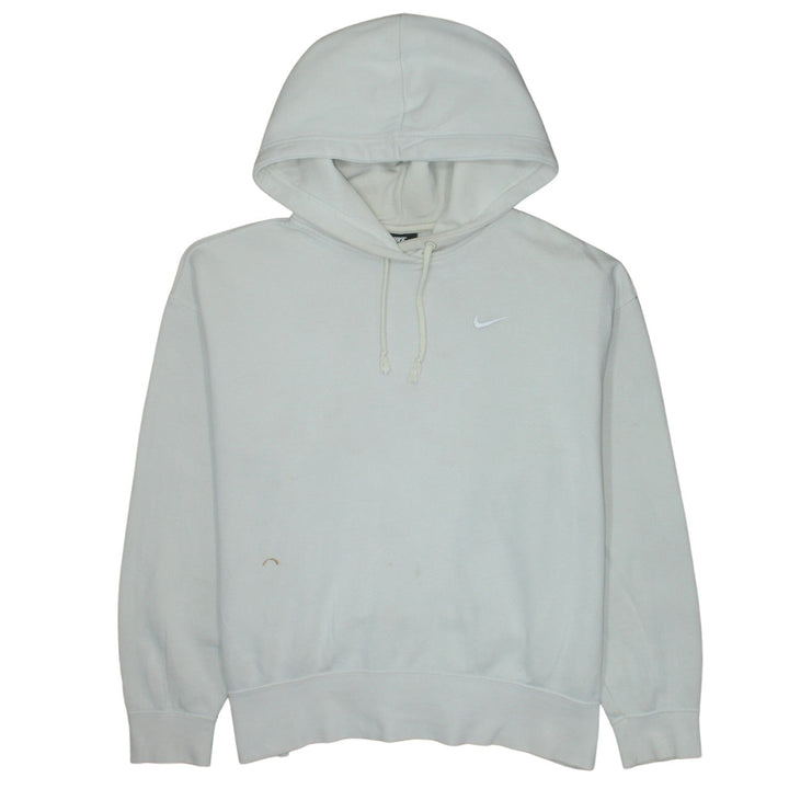 Nike Women White Hoodie Medium Pullover Classic Cotton Blend