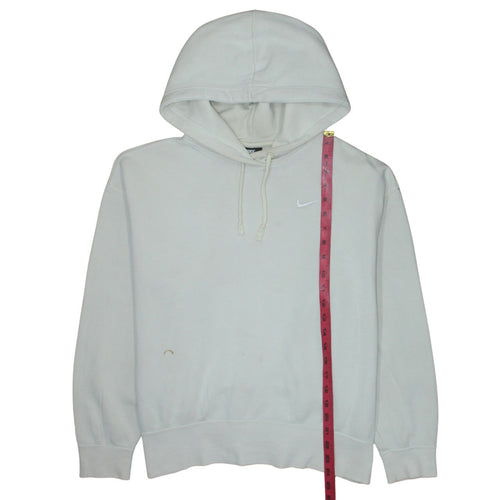 Nike Women White Hoodie Medium Pullover Classic Cotton Blend