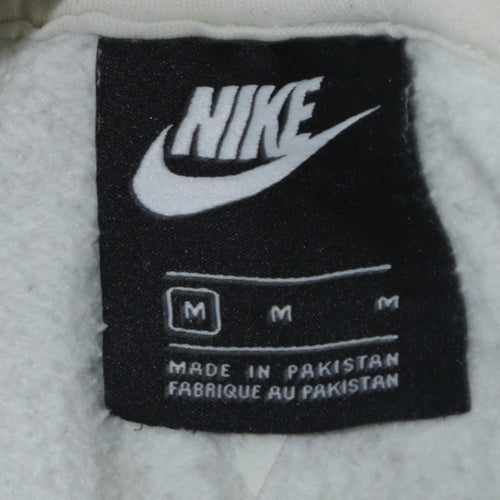 Nike Women White Hoodie Medium Pullover Classic Cotton Blend