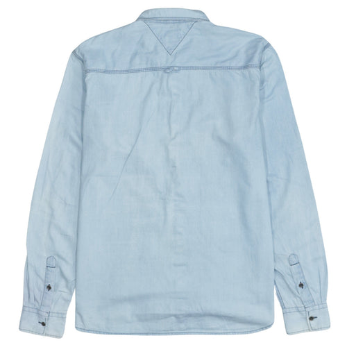 Tommy Hilfiger Men's Blue Denim Long Sleeve Button-Up Shirt L