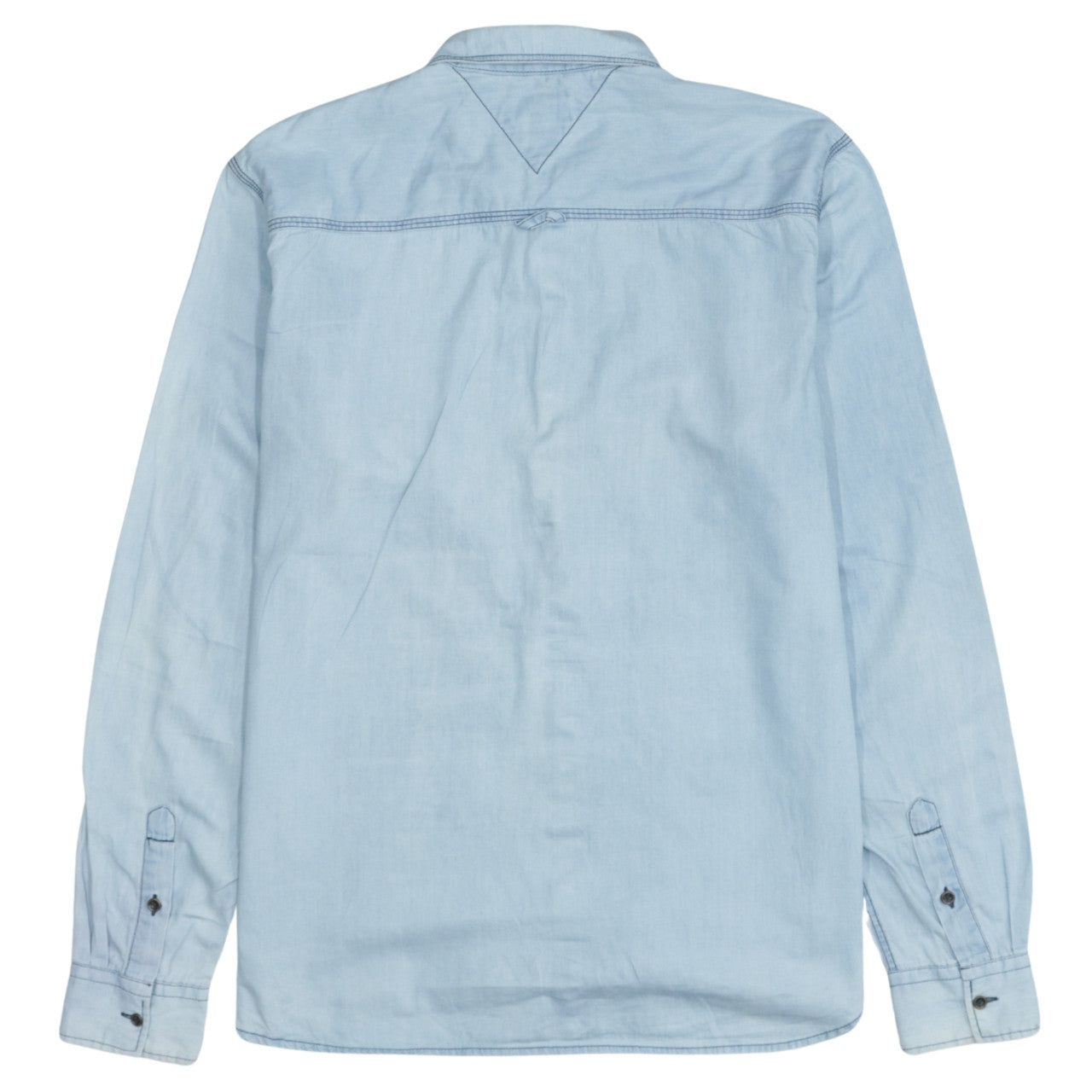 Tommy Hilfiger Men's Blue Denim Long Sleeve Button-Up Shirt L