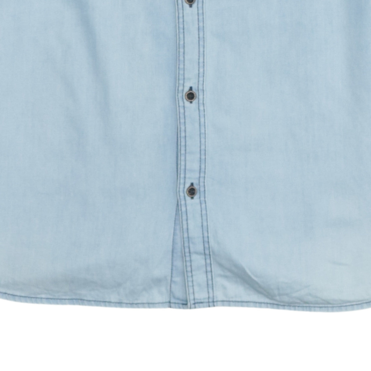 Tommy Hilfiger Men's Blue Denim Long Sleeve Button-Up Shirt L