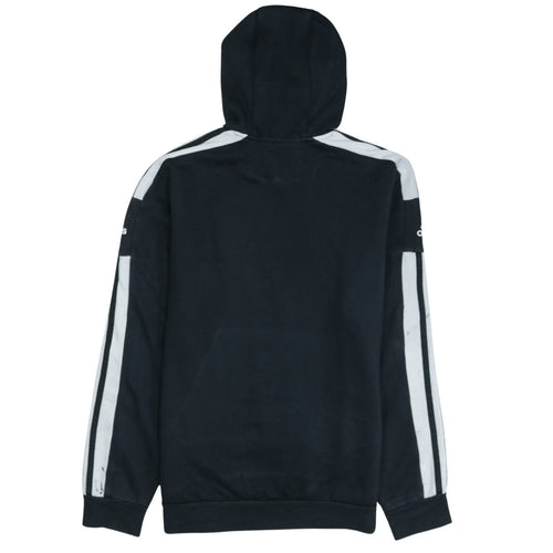 Adidas Men Black Pullover Hoodie Small Fleece Sports Logo Striped