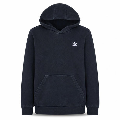 Adidas Boys Black Pullover Hoodie 13-14 Years Regular Fit Fleece Logo Top