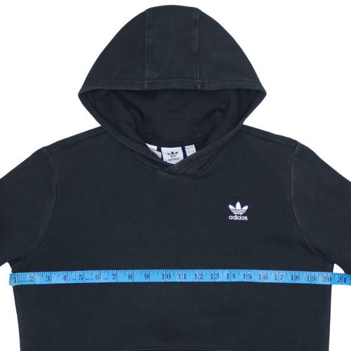 Adidas Boys Black Pullover Hoodie 13-14 Years Regular Fit Fleece Logo Top