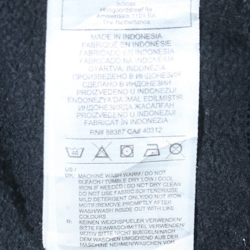 Adidas Boys Black Pullover Hoodie 13-14 Years Regular Fit Fleece Logo Top