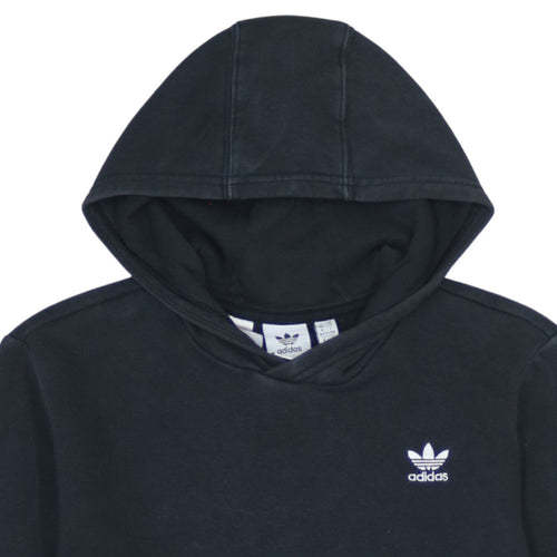 Adidas Boys Black Pullover Hoodie 13-14 Years Regular Fit Fleece Logo Top