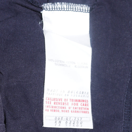 Puma Men's Navy Blue Cotton Crew Neck Short Sleeve T-Shirt L
