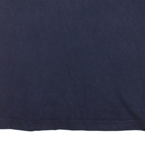 Puma Men's Navy Blue Cotton Crew Neck Short Sleeve T-Shirt L