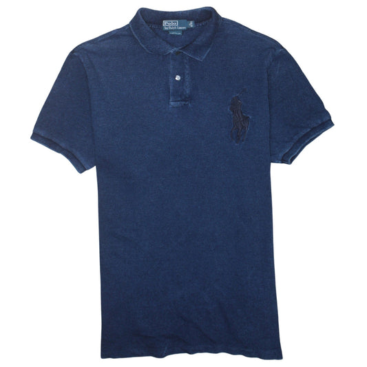 Ralph Lauren Men's Blue XL Custom Fit Polo Shirt - 100% Cotton
