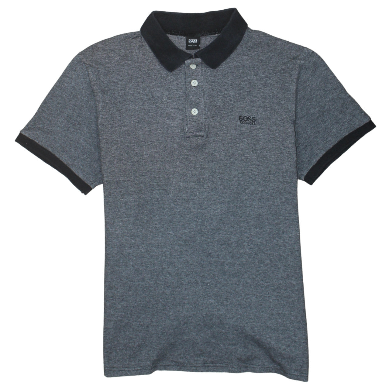 Hugo Boss Men's Grey Regular Fit Cotton Polo Shirt M