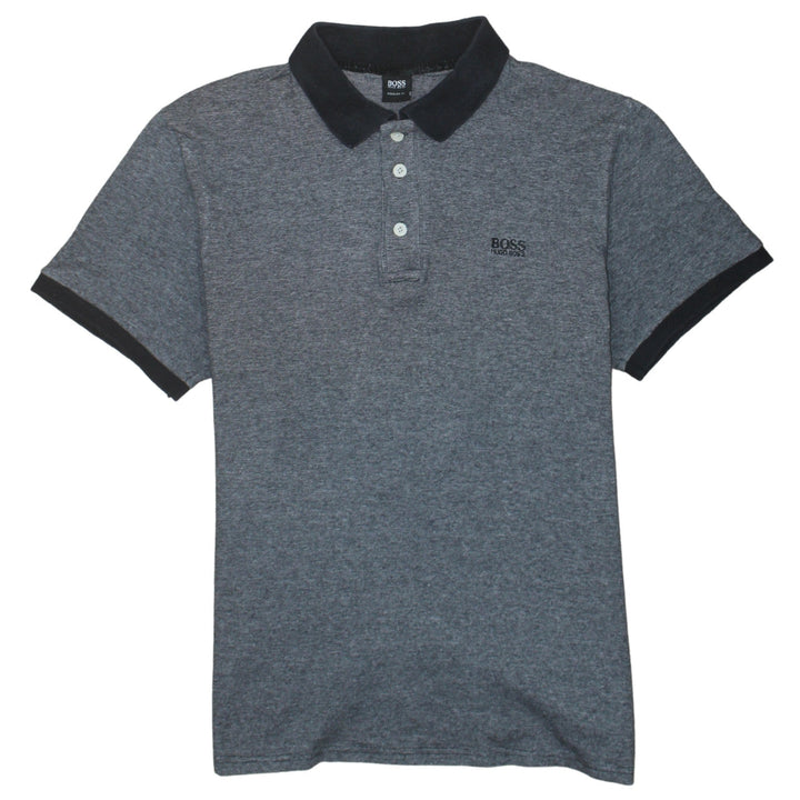 Hugo Boss Men's Grey Regular Fit Cotton Polo Shirt M