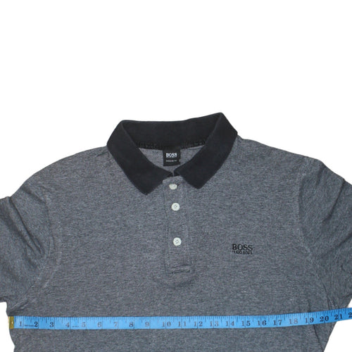 Hugo Boss Men's Grey Regular Fit Cotton Polo Shirt M