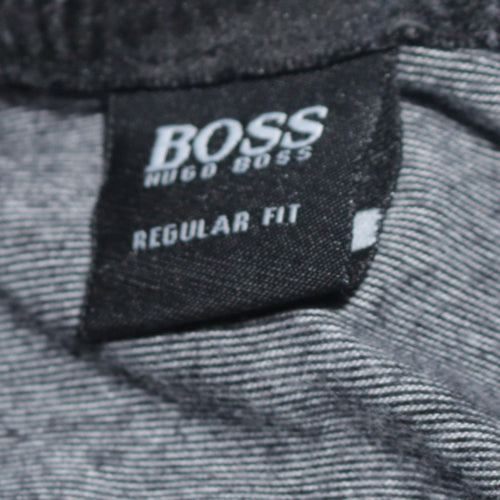 Hugo Boss Men's Grey Regular Fit Cotton Polo Shirt M