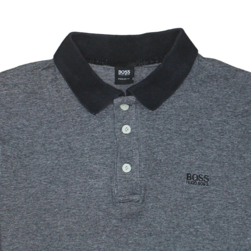 Hugo Boss Men's Grey Regular Fit Cotton Polo Shirt M