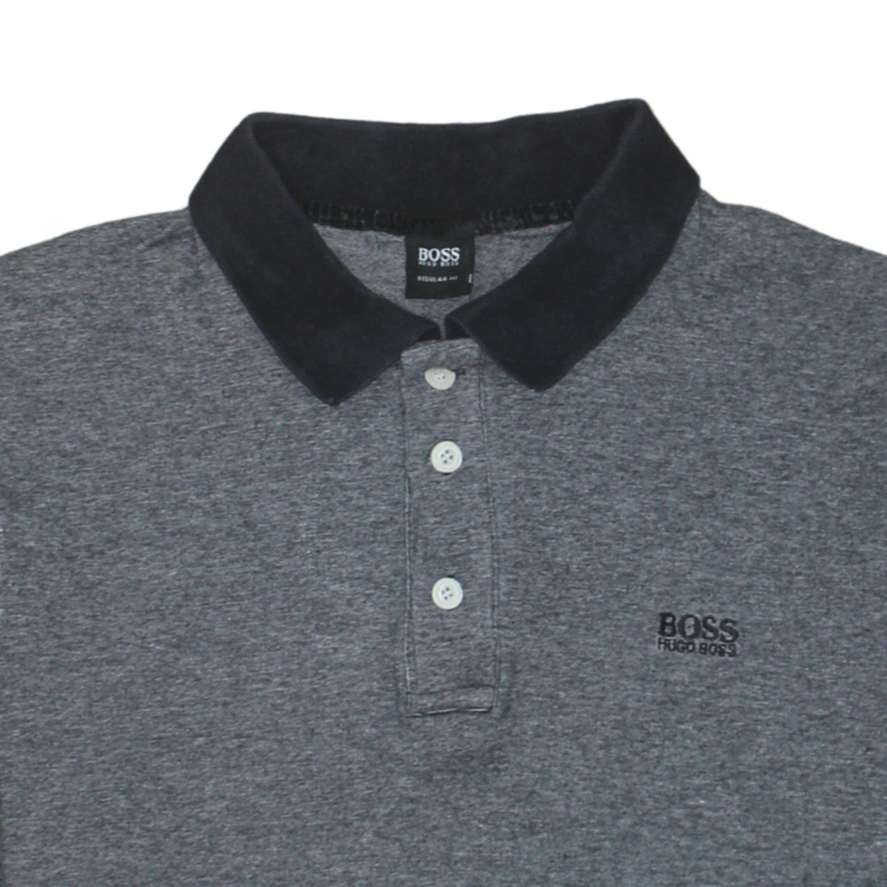 Hugo Boss Men's Grey Regular Fit Cotton Polo Shirt M