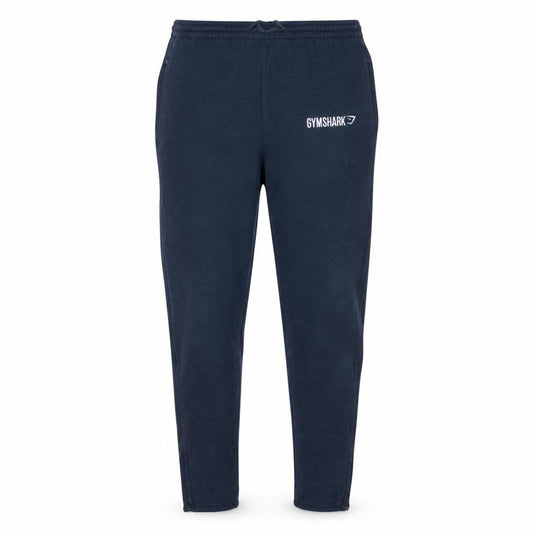Front view of Gymshark Men Blue Slim Fit Joggers S Tapered Stretch Activewear