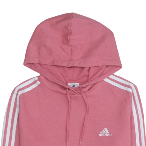 Adidas Womens Pink Pullover Hoodie Size 12-14 UK Cotton Blend