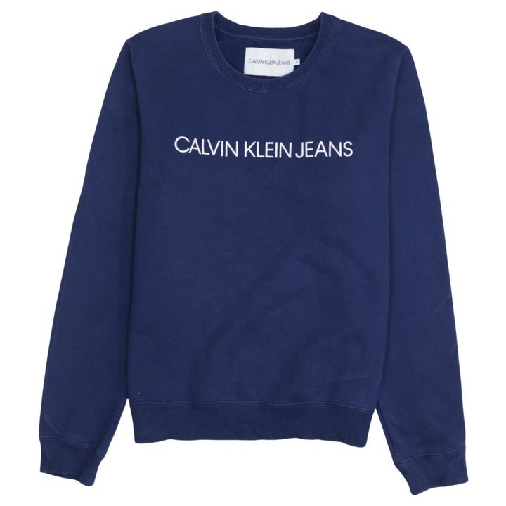 Calvin Klein Jeans Women's Navy Blue Logo Sweatshirt Size S