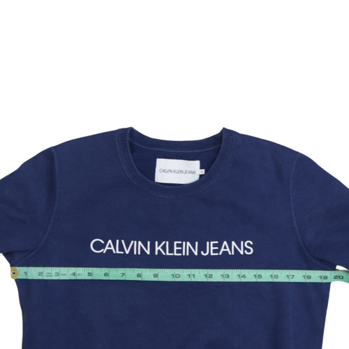 Calvin Klein Jeans Women's Navy Blue Logo Sweatshirt Size S