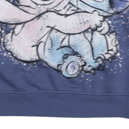 Disney Primark Cares Women Blue Stitch Sweatshirt Size S 10/12 Crew Neck