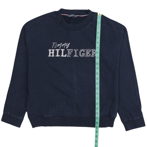 Tommy Hilfiger Women's Navy Blue Small Pullover Sweatshirt