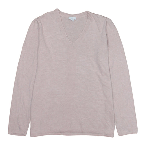 J. Jill Women's Beige V-Neck Lightweight Knit Jumper Size S