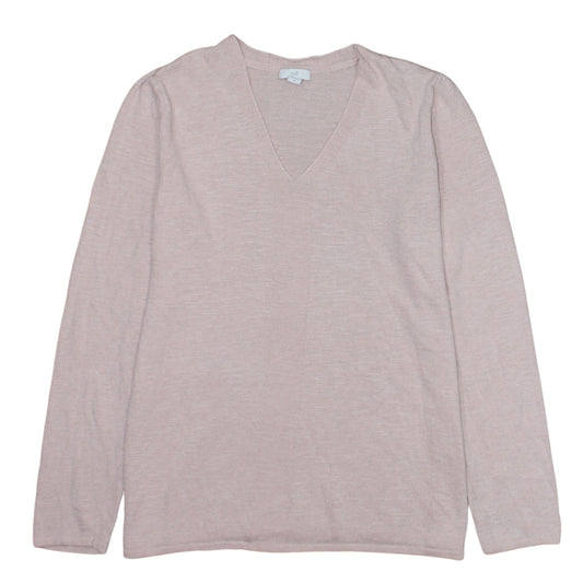 J. Jill Women's Beige V-Neck Lightweight Knit Jumper Size S