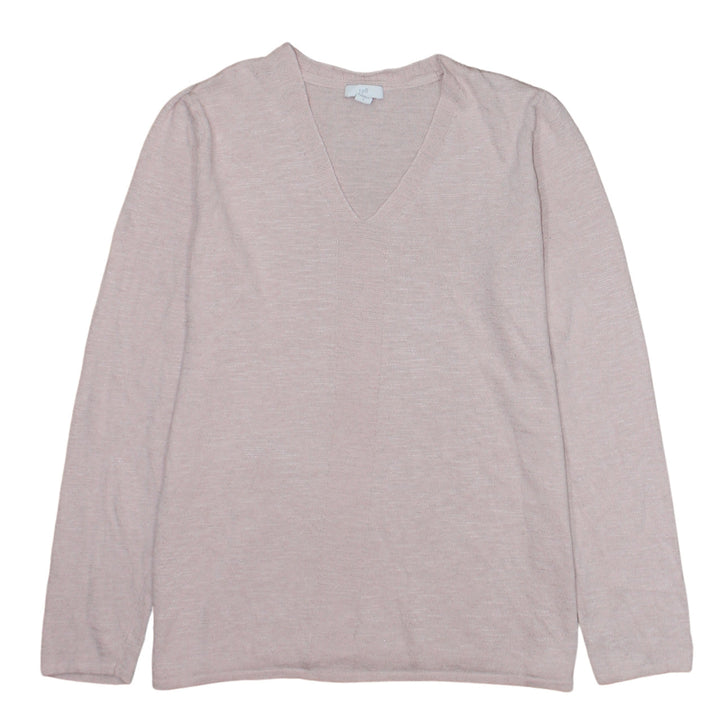 J. Jill Women's Beige V-Neck Lightweight Knit Jumper Size S
