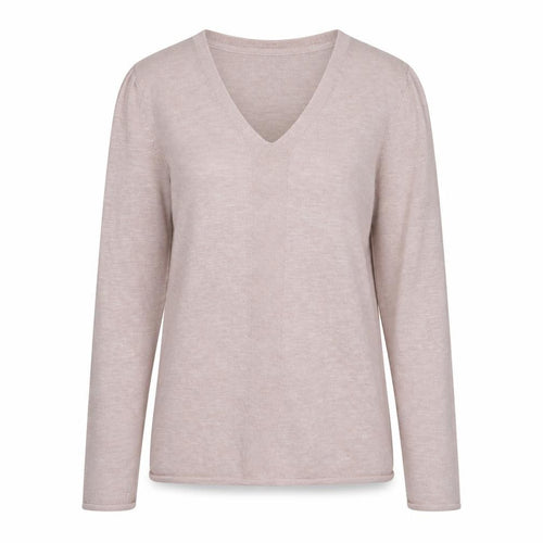 J. Jill Women's Beige V-Neck Lightweight Knit Jumper Size S