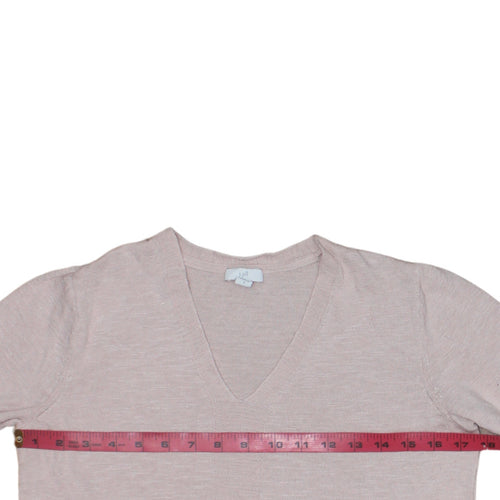 J. Jill Women's Beige V-Neck Lightweight Knit Jumper Size S