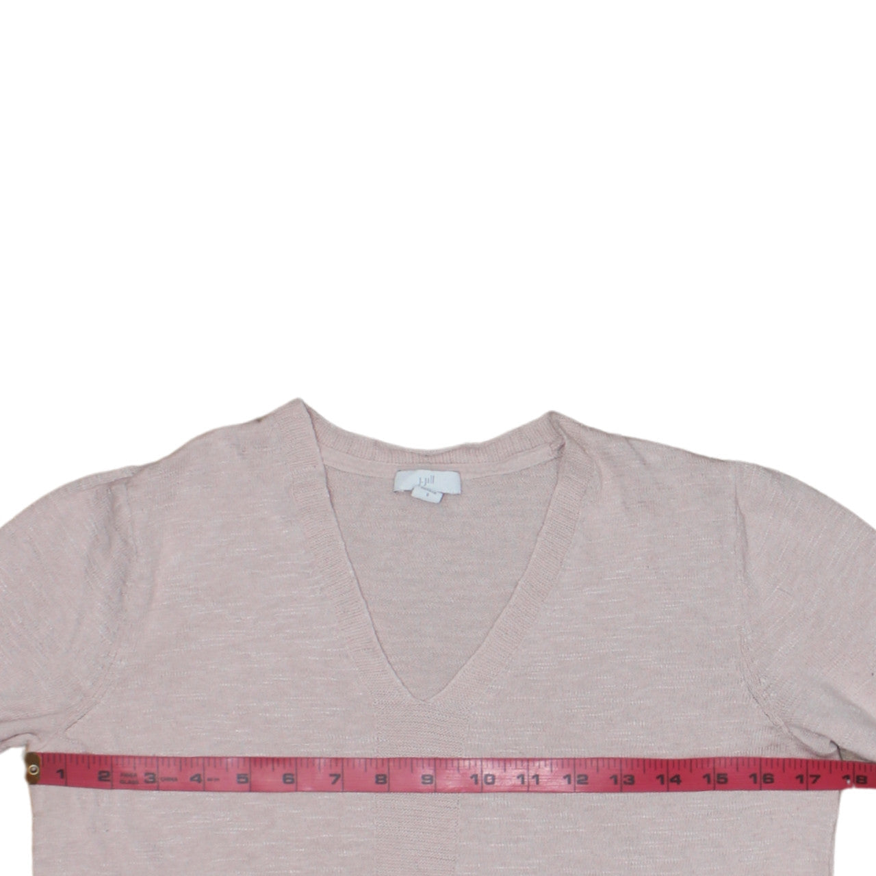 J. Jill Women's Beige V-Neck Lightweight Knit Jumper Size S
