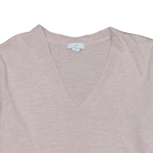J. Jill Women's Beige V-Neck Lightweight Knit Jumper Size S