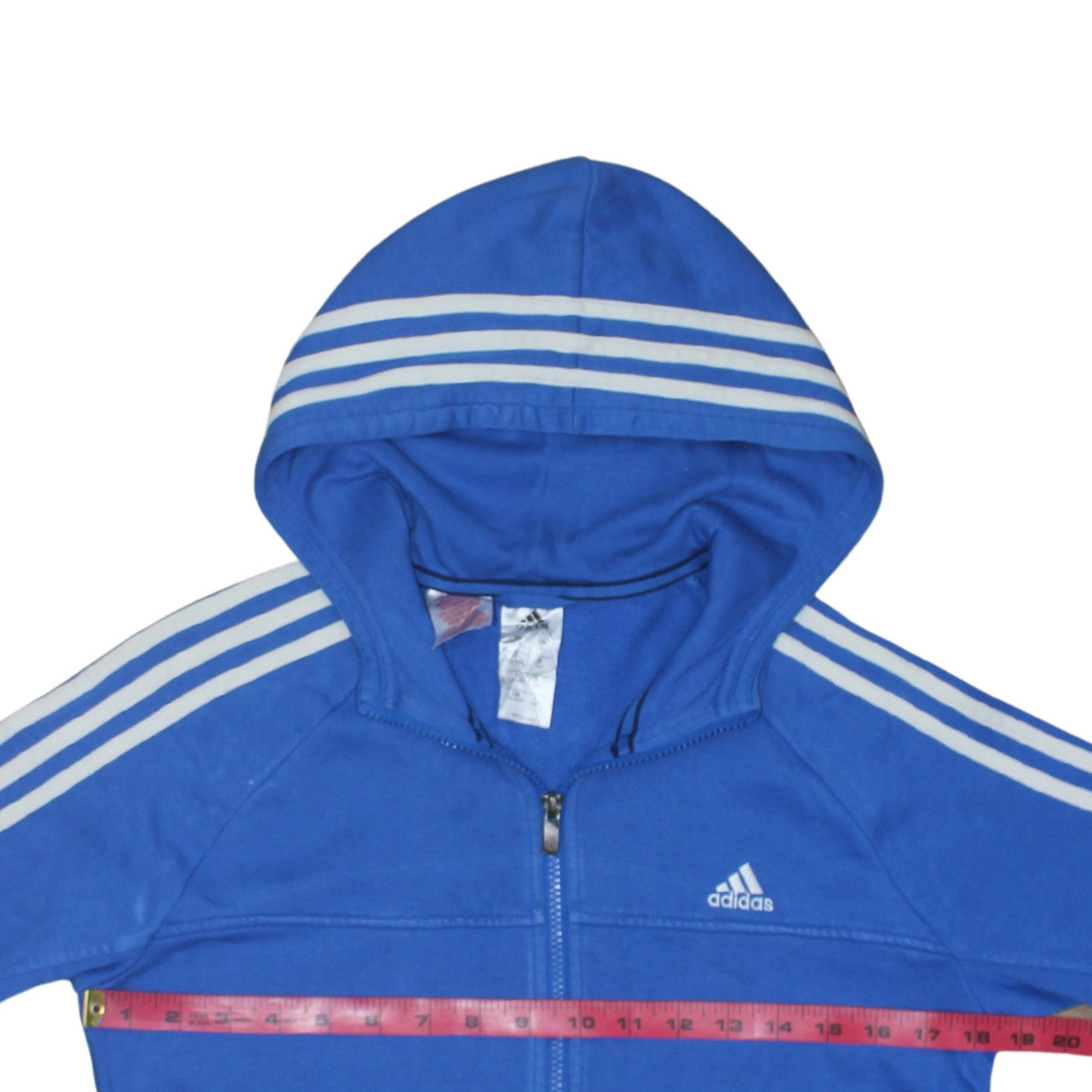 Adidas Boys Blue Full Zip Hoodie 13-14 Years Classic Sportswear