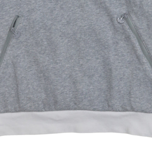 Adidas Mens White Grey 1/2 Zip Hoodie M Sports Regular Fit