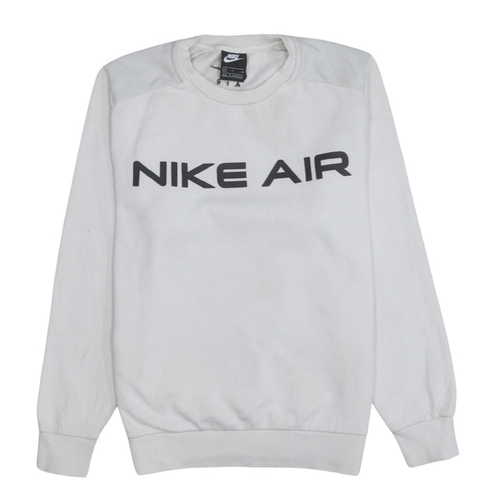 Nike Men’s White Pullover Sweatshirt S Logo Crew Neck Fleece