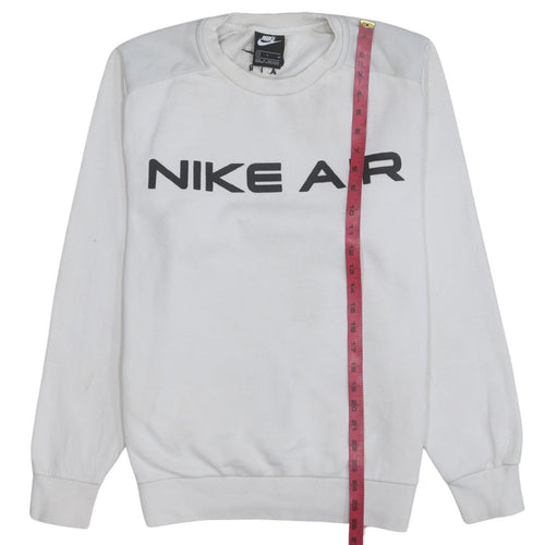 Nike Men’s White Pullover Sweatshirt S Logo Crew Neck Fleece