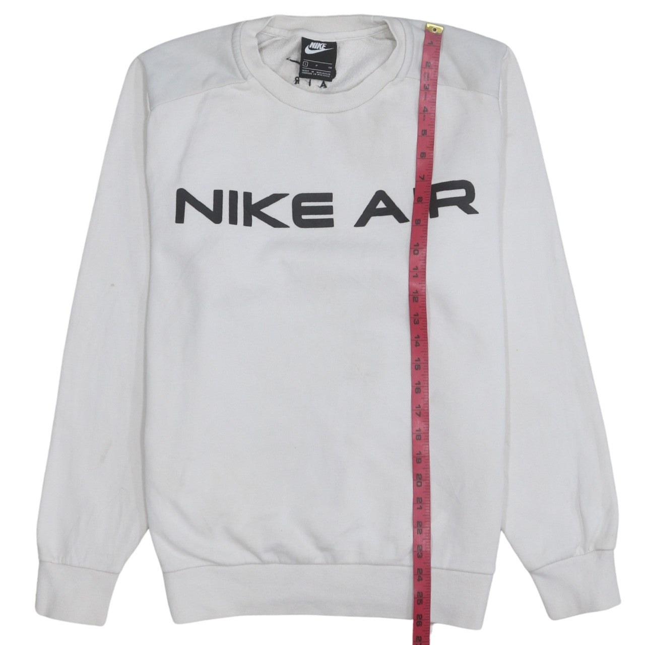 Nike Men’s White Pullover Sweatshirt S Logo Crew Neck Fleece