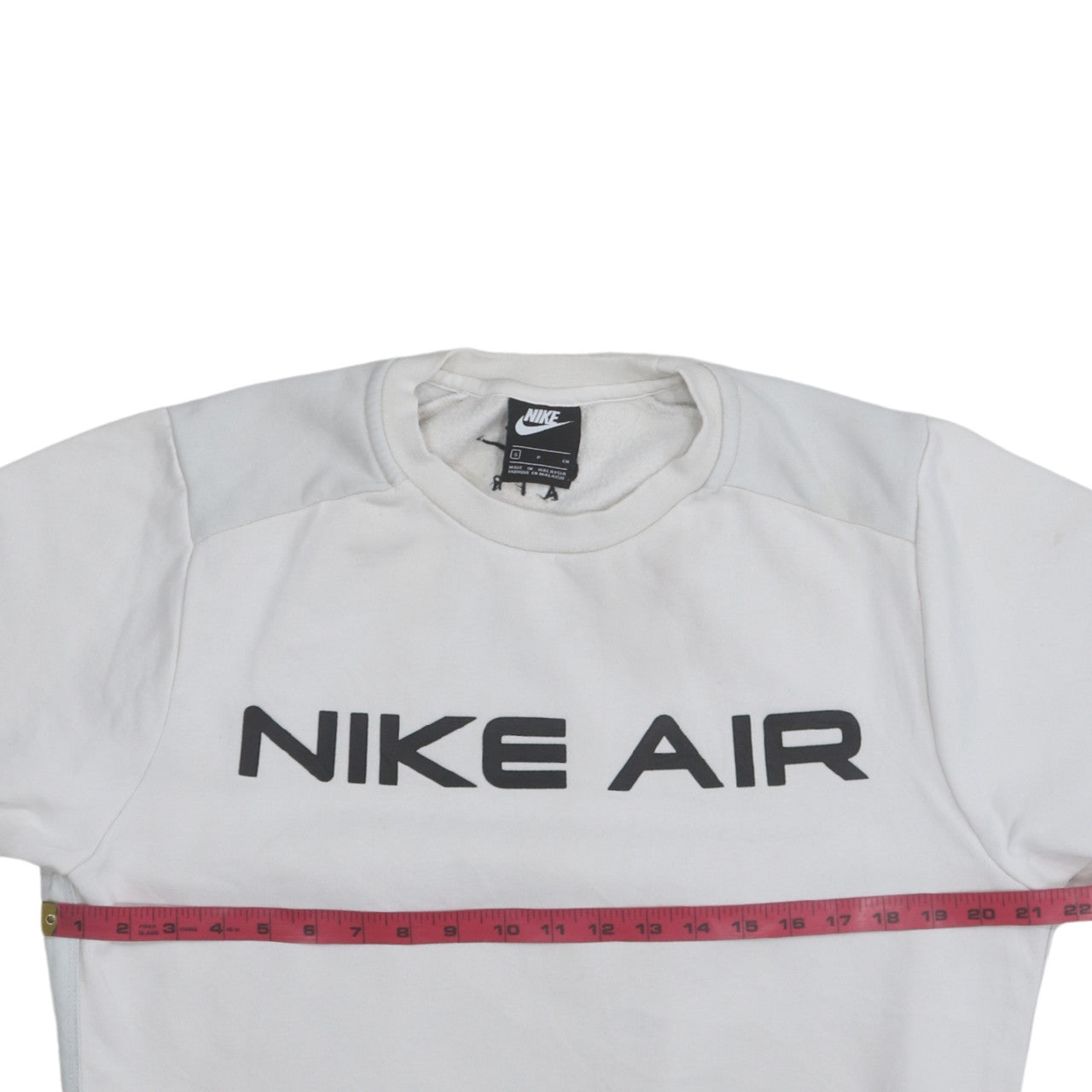 Nike Men’s White Pullover Sweatshirt S Logo Crew Neck Fleece