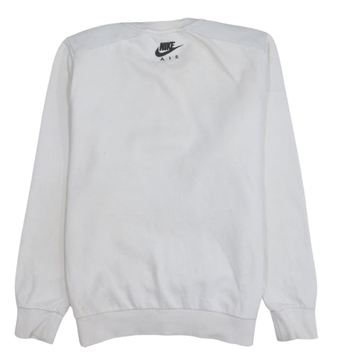 Nike Men’s White Pullover Sweatshirt S Logo Crew Neck Fleece