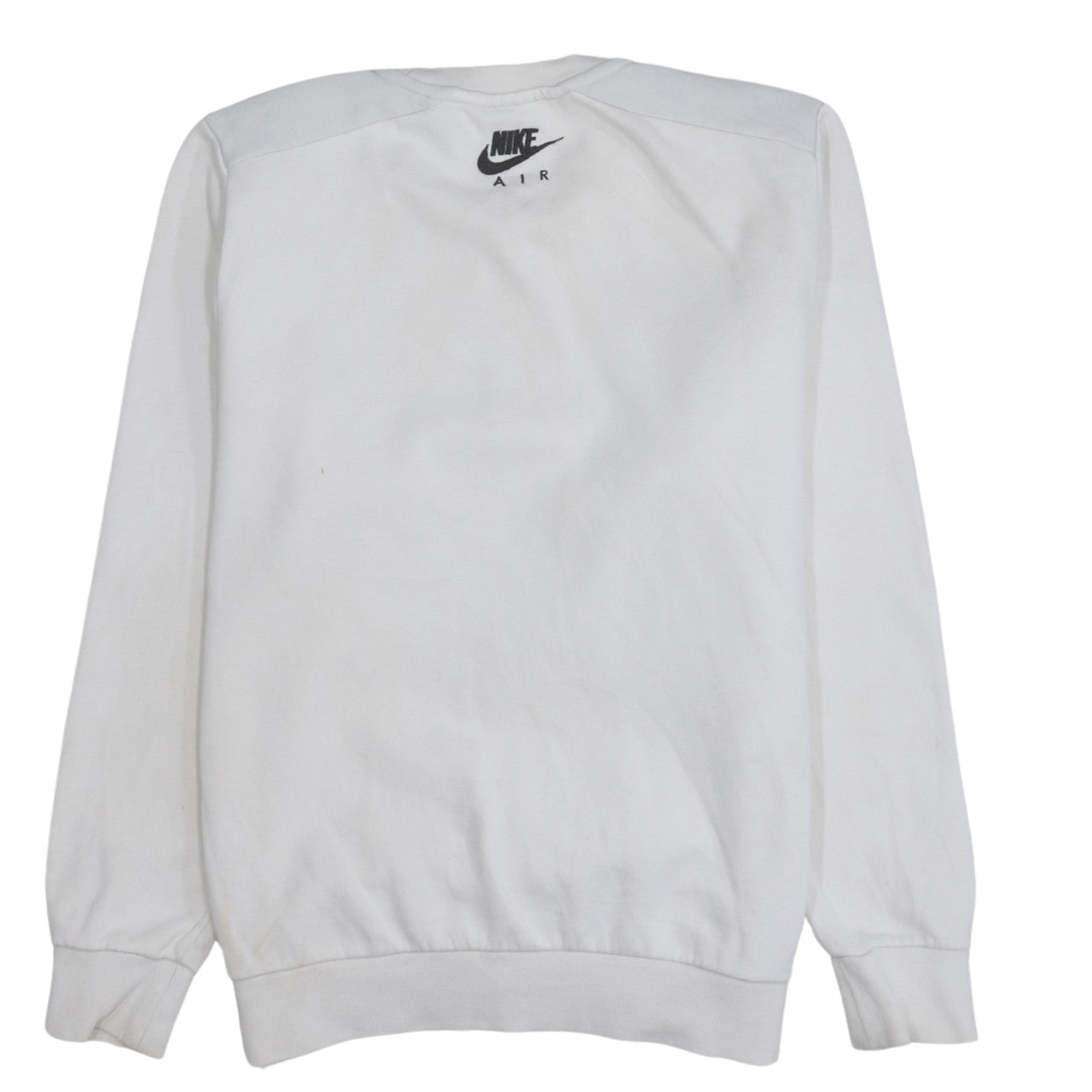 Nike Men’s White Pullover Sweatshirt S Logo Crew Neck Fleece