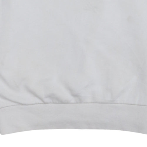 Nike Men’s White Pullover Sweatshirt S Logo Crew Neck Fleece