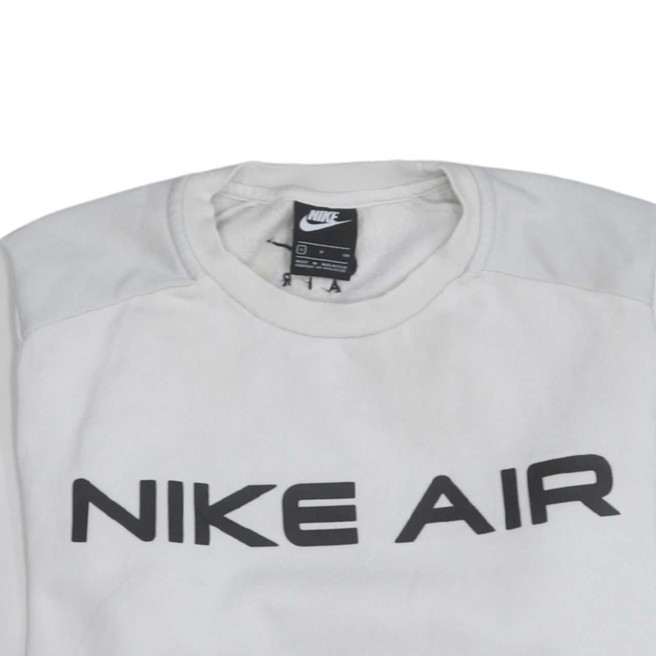Nike Men’s White Pullover Sweatshirt S Logo Crew Neck Fleece
