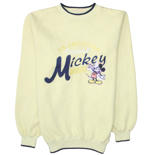 Disney Mickey & Co Women Yellow Pullover Sweatshirt M