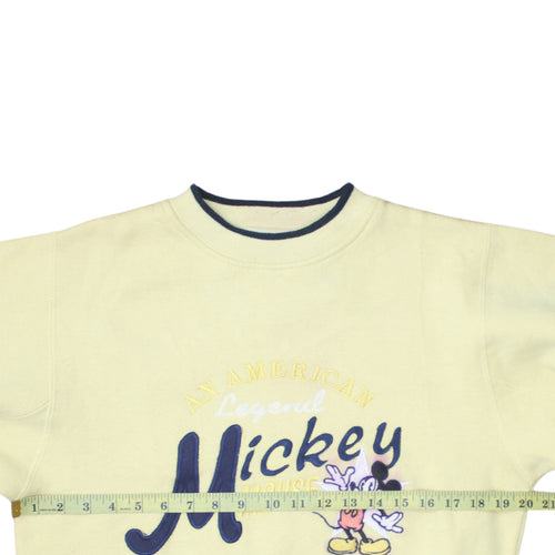 Disney Mickey & Co Women Yellow Pullover Sweatshirt M