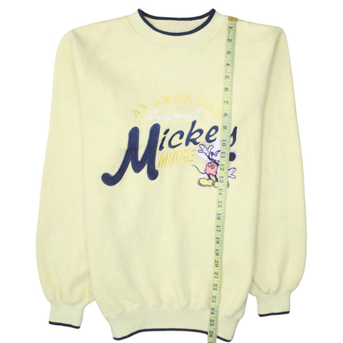Disney Mickey & Co Women Yellow Pullover Sweatshirt M