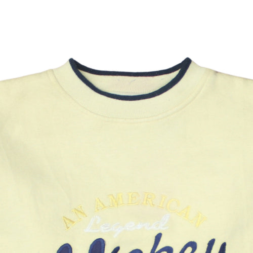 Disney Mickey & Co Women Yellow Pullover Sweatshirt M