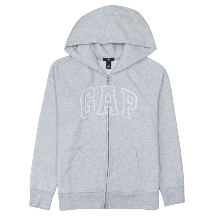 GAP Women’s Grey Full Zip Hoodie L Cotton Blend Logo Casual