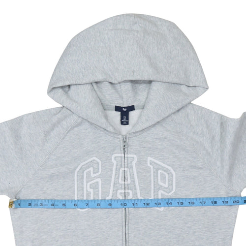 GAP Women’s Grey Full Zip Hoodie L Cotton Blend Logo Casual
