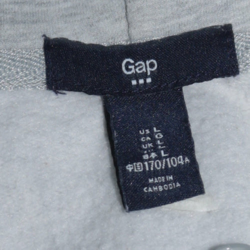 GAP Women’s Grey Full Zip Hoodie L Cotton Blend Logo Casual